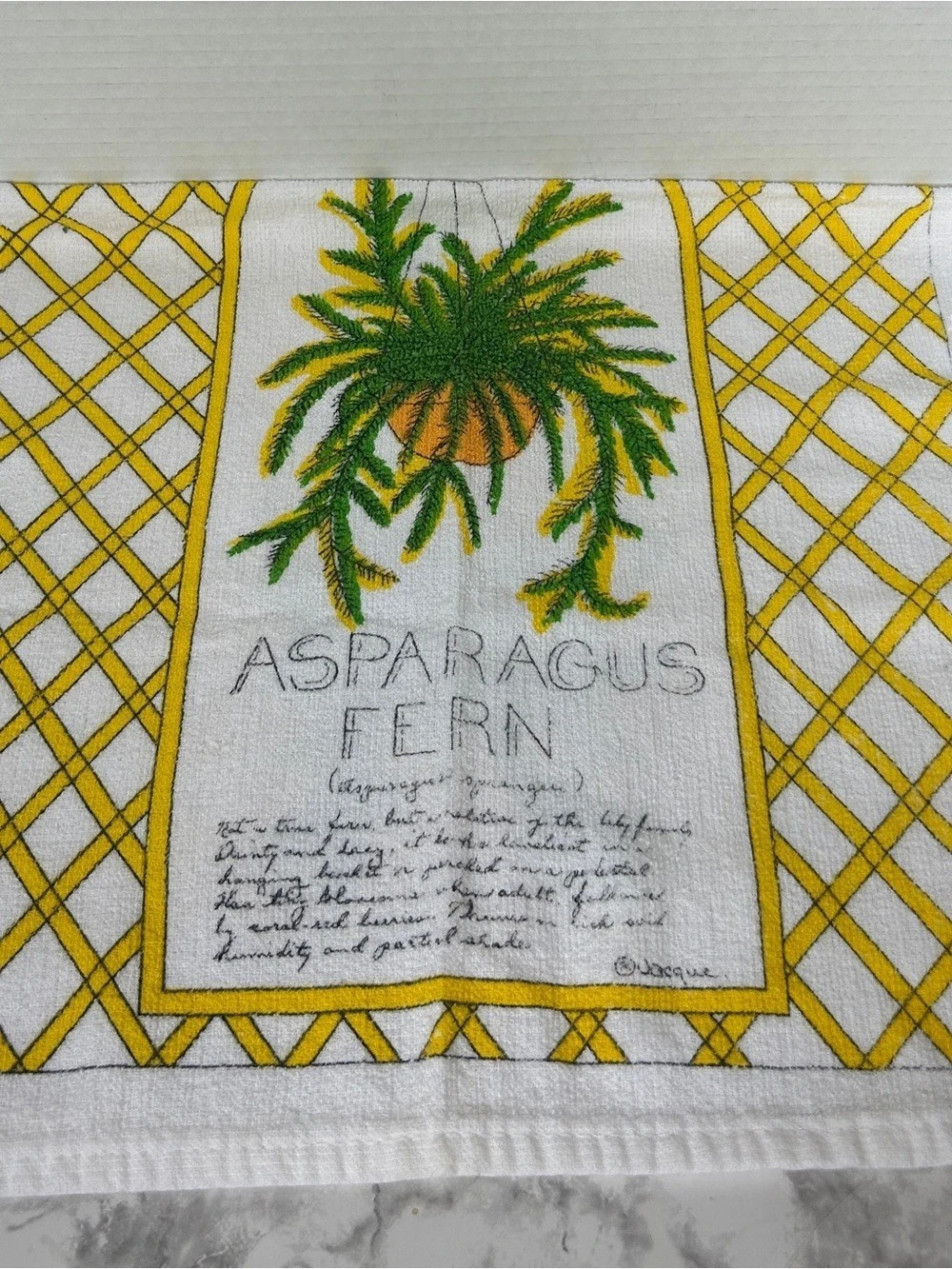 White & Yellow Geometric Kitchen Towel